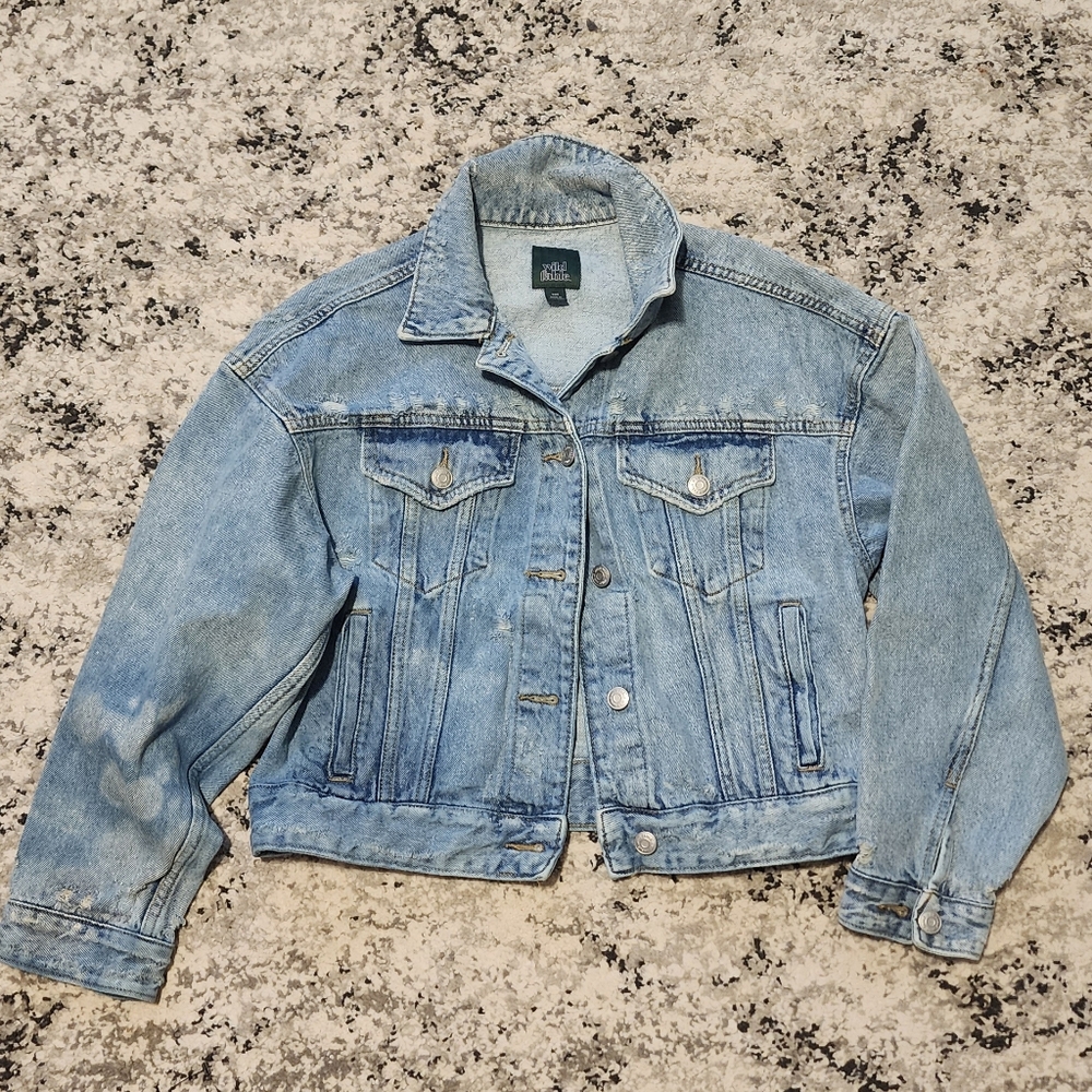 WILD FABLE Distressed Oversized Denim Jacket Womens XXS
